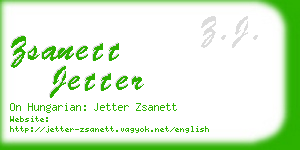 zsanett jetter business card